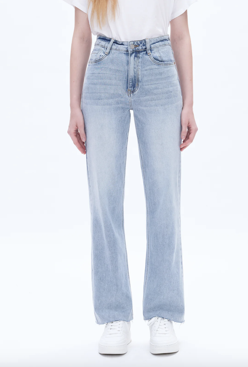 Bayeas - High Rise Wide Leg Jeans Glacier 25