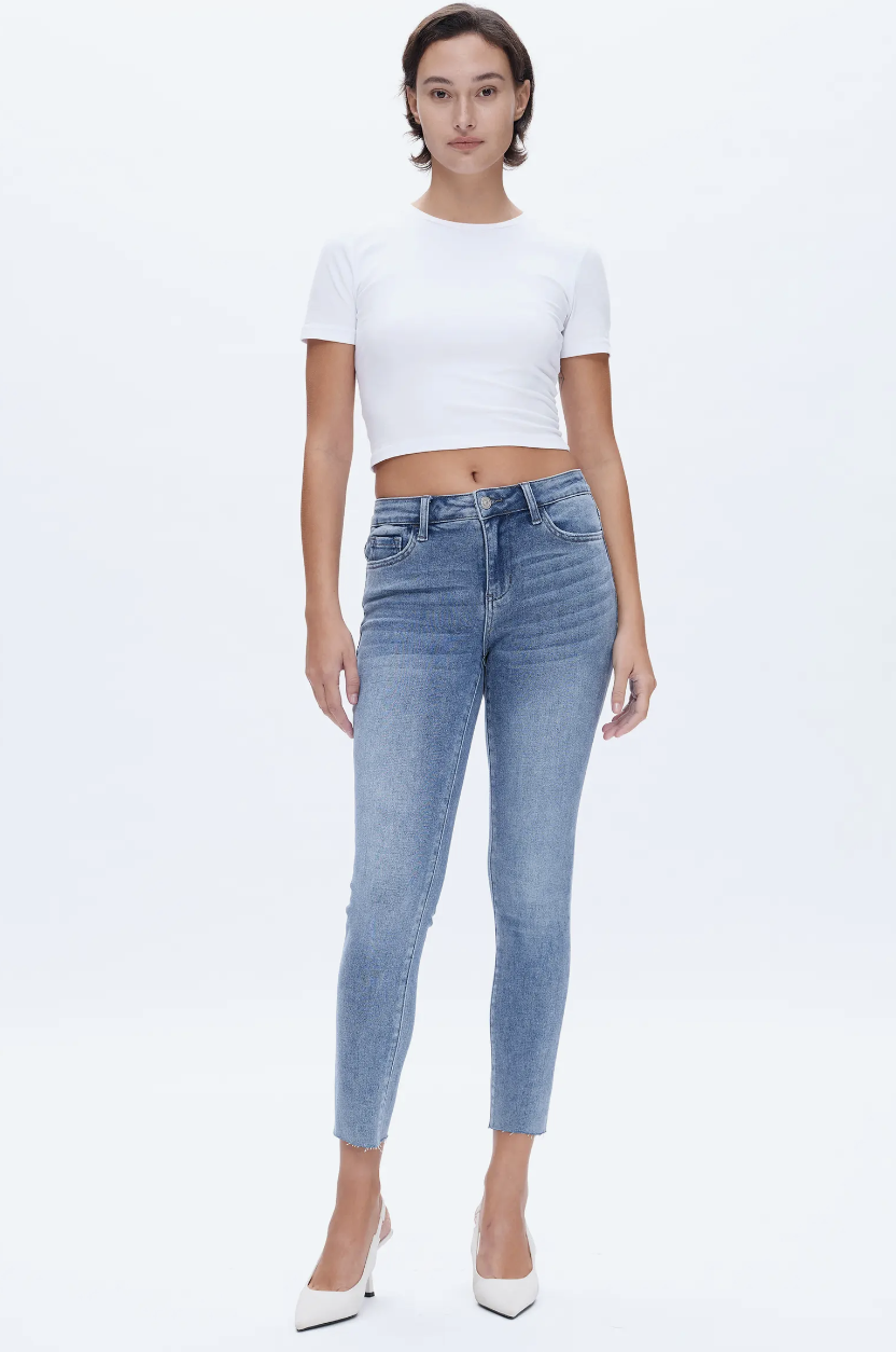 Bayeas - Mid Rise Ankle Skinny Jeans Lonely 0/24