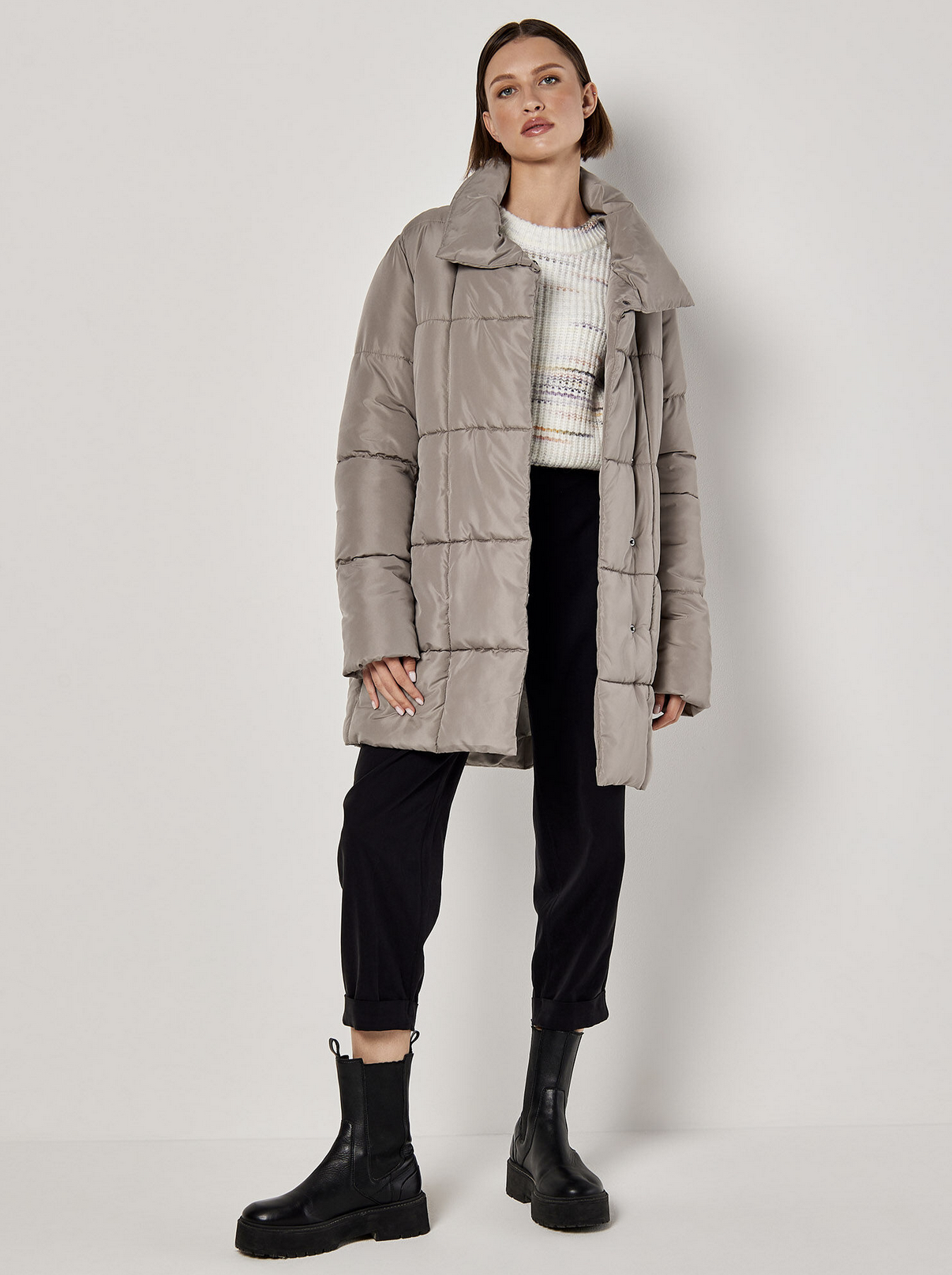 Apricot - Quilted Jacket Stone M