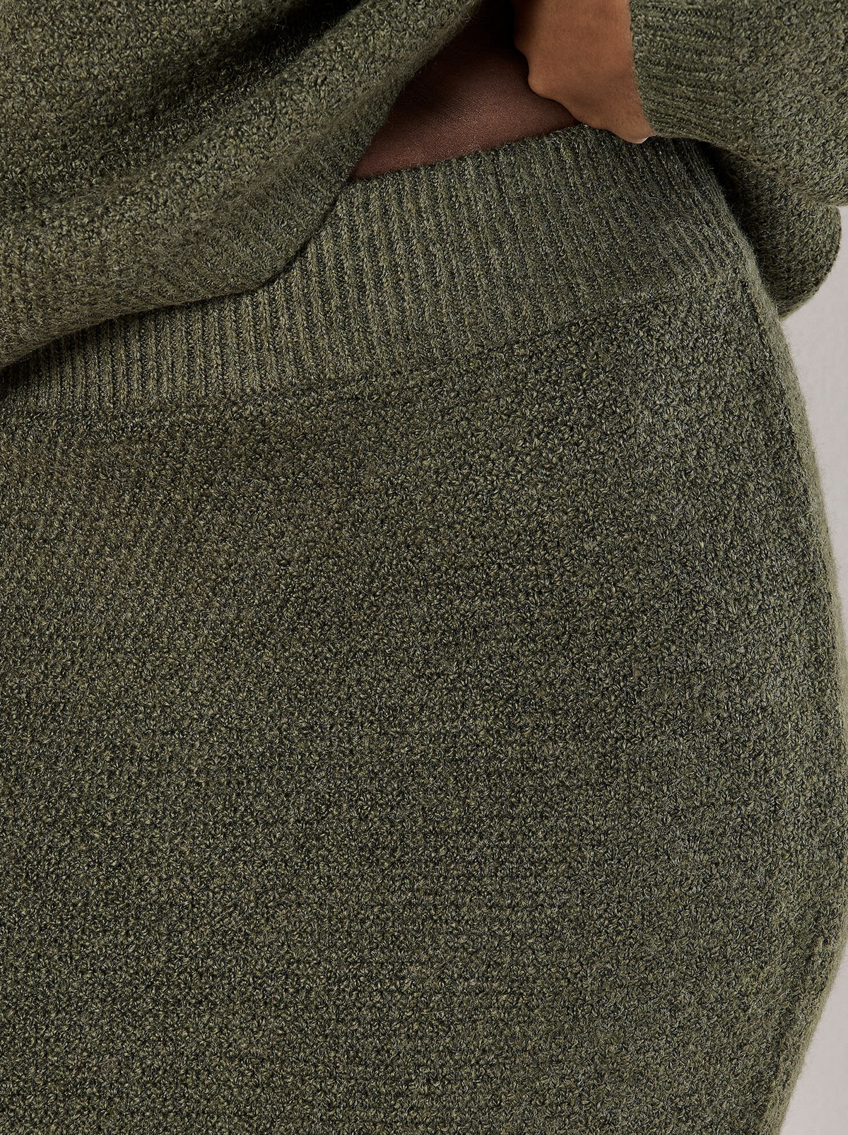 Apricot - Waffle Midaxi Skirt Green M