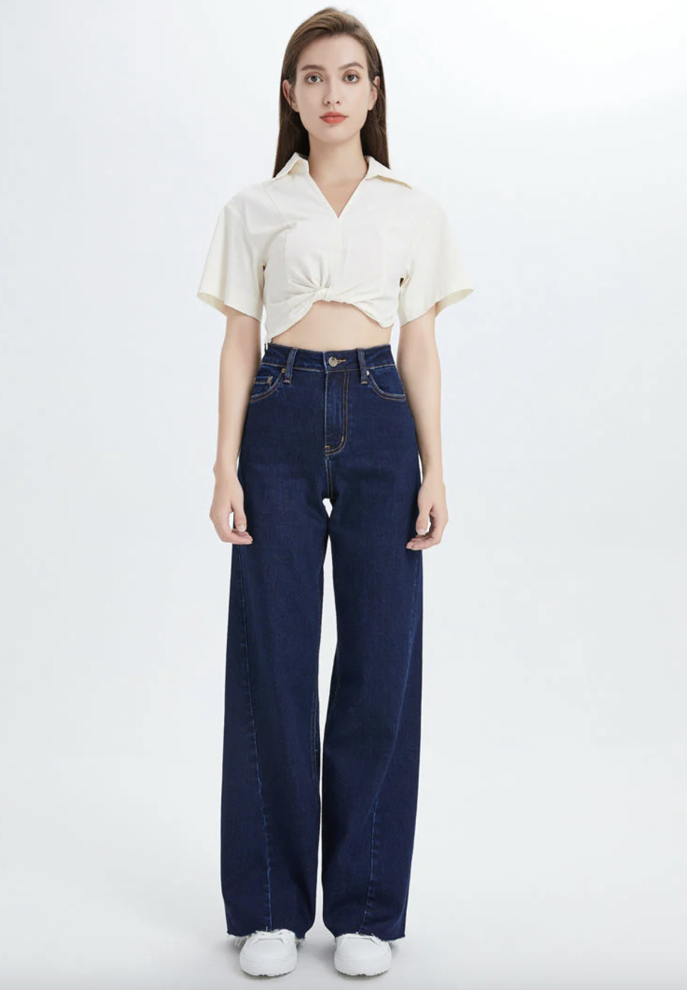 Bayeas - Beth High Rise Wide Leg Jean Deep Water 24