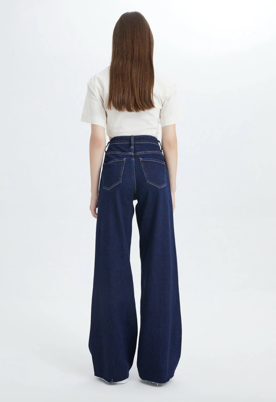 Bayeas - Beth High Rise Wide Leg Jean Deep Water 26