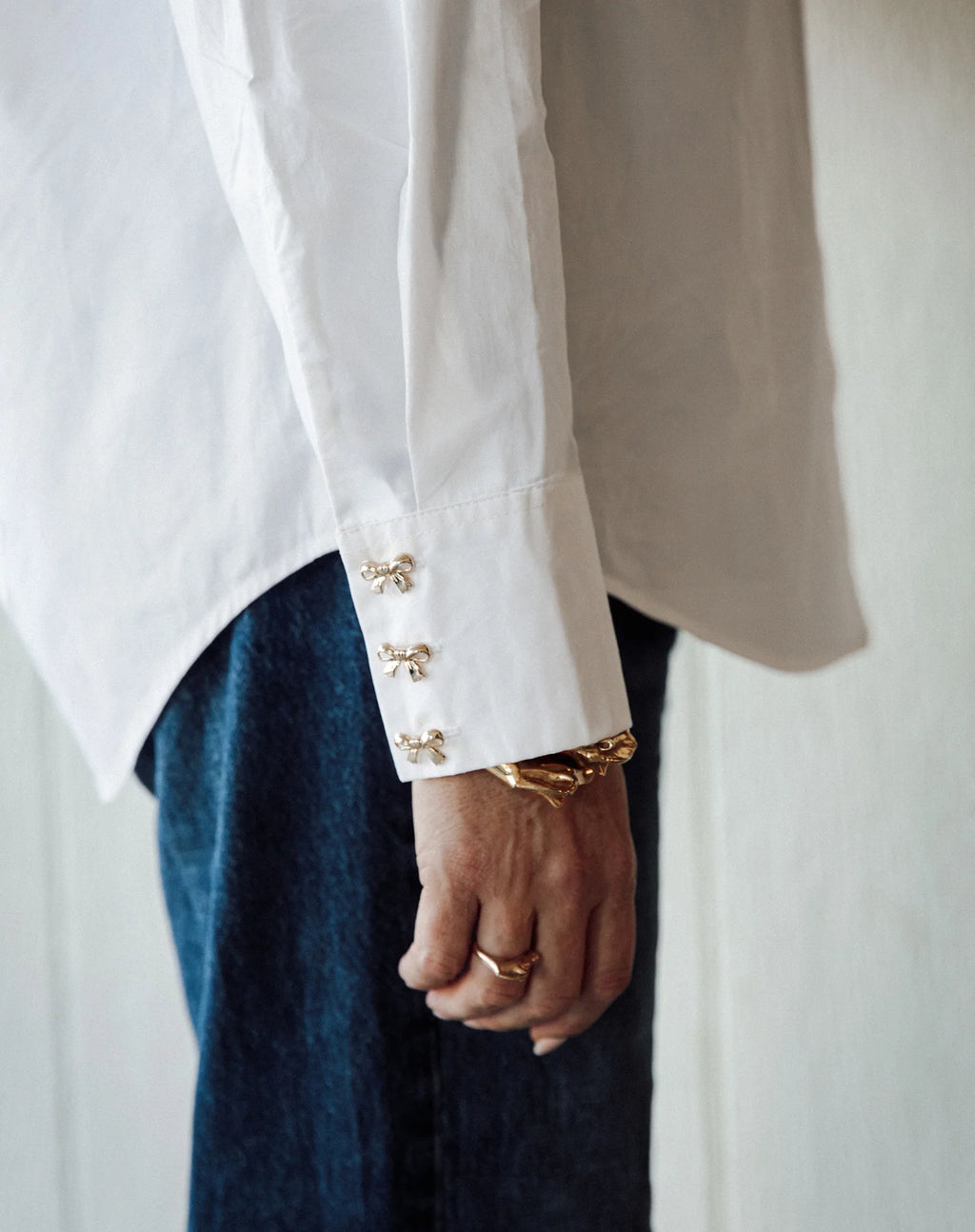 BRUNETTE THE LABEL Bow Poplin Shirt